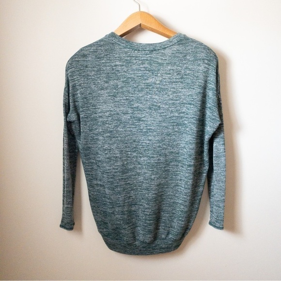 Wilfred Free Aritiza Devinette Oversized Tee V-Neck Green Grey Slub Knit XXS Y2K - Picture 4 of 9